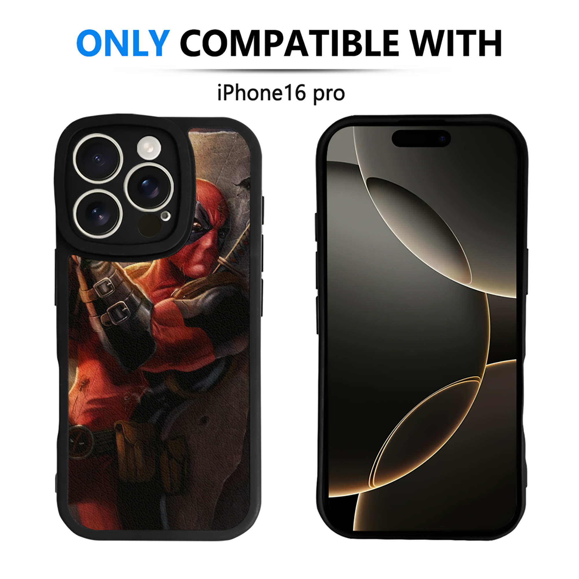 （画像用） Deadpool デッドプール 【iPhone 16シリーズ対応】シリコンスマホケース（レザー調） 材質：シリコン